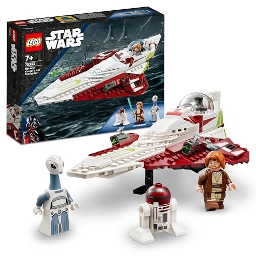 Oferta limitada: Lego Star Wars Caza Estelar Jedi de OBI-WAN Kenobi, Nave de Juguete de Construcción, Regalo para Niños y Niñas de 7 Años o Más, Droide R4-P17, Taun We y Espadas Láser 75333 de 34.99 EUR a 29.77 EUR (ahorro 15%)
