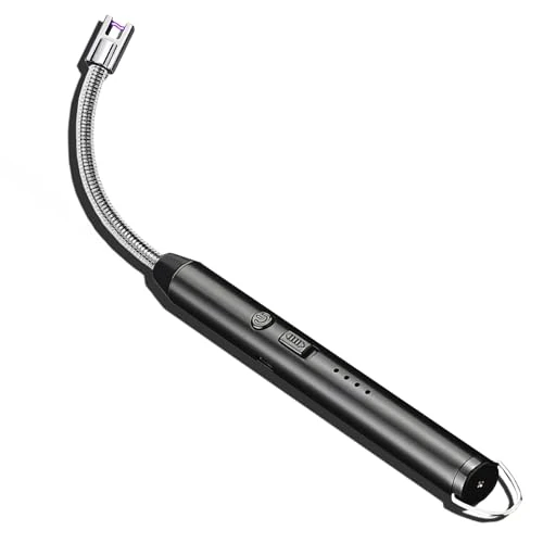 Offerta a tempo: Newaner Accendino Elettrico, USB Ricaricabile，360° Flessibile Accendigas Cucina Lungo Antivento per Candele Leggere Stufe a Gas Barbecue da Campeggio Camino(Nero)… - 11% da 8.99 € a 7.99 €