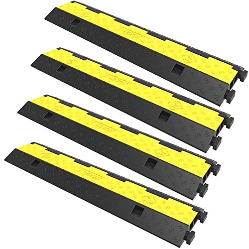 Offerta a tempo: VEVOR Rampa Modulare per Condotto 2 Canale, Protezione Cavo in Gomma e PVC Carico 4.989 kg, Rampa di Protezione per Cavi in Nero Giallo da 4 Pezzi Uso in Parcheggi, Magazzini, Palchi, Scuole, Hotel - 10% da 57.90 € a 51.99 €
