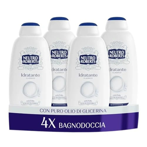 Neutro Roberts Vochtinbrengend lichaam met natuurlijke glycerine, rustgevend, voor hydraterende huid, zacht en beschermd, 4 flessen à 600 ml, exclusief van Amazon