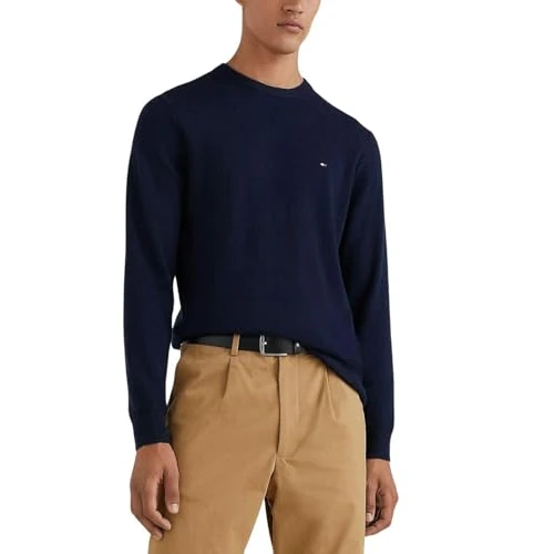 Oferta limitada: Tommy Hilfiger Men Jumper Cashmere Crew Neck Pullover, Blue (Desert Sky), XL de 119.90 EUR a 83.93 EUR (ahorro 30%)