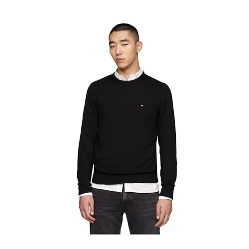 Oferta limitada: Tommy Hilfiger Men Jumper Cashmere Crew Neck Pullover, Black (Black), XL de 119.90 EUR a 83.93 EUR (ahorro 30%)