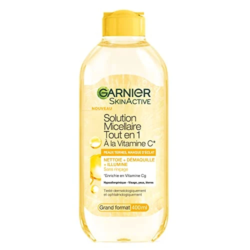 Offerta a tempo: Garnier - Acqua Micellare Tutto in 1 - Arricchito con Vitamina C - Booster di luminosità - Per pelli opache in mancanza di lucentezza - Senza risciacquo - Formula ipoallergenica - 400 ml - 34% da 8.36 € a 5.50 €