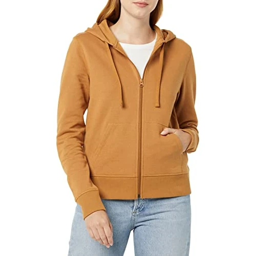 Offerta a tempo: Amazon Essentials Felpa con Cappuccio da Donna in Pile di Spugna Francese con Zip Intera (Disponibile in Taglie Forti), Cammello Scuro, M - 0.00% da 19.40 € a 19.40 €
