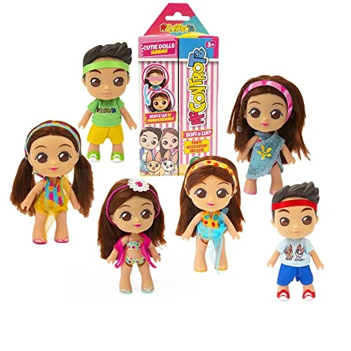 Me Contro Te - Cutie Doll Hawaii, Cutie Doll a Sopresa Sofì O Luì, 6 Mini Doll Diverse che Si Abbronzano, per Bambine a Partire dai 3 Anni, MEC90000, Giochi Preziosi