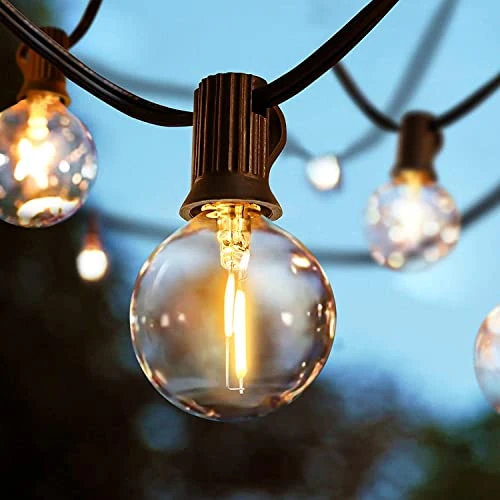Svater Outdoor Fairy Lights 30 m 50 Bulbs LED G40 Glass Bulbs Garden Fairy Lights Patio Outdoor IP44 Waterproof Retro Lighting Outdoor Fairy Lights