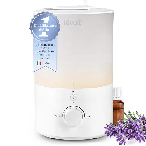 Oferta limitada: LEVOIT 3L Humidificador silencioso con 28dB, BPA FREE para Bebés y Plantas, Humidificador de Aire Apto para Lavavajillas con la Luz Nocturna, Apagado Automático, Top-Fill, Blanco de 49.99 EUR a 41.30 EUR (ahorro 17%)