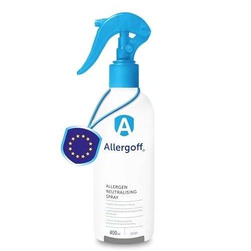 Allergoff Spray Antiacaro 100% Atossico - Efficace per Materassi e Cuscini | Durata di Azione Lunga | Controllo Acari per Allergici | Confezione da 2x Spray da 400ml