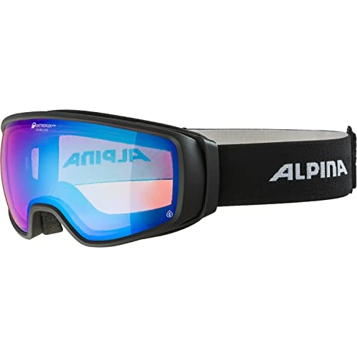 ALPINA Unisex - Adult, DOUBLE JACK PLNT Q-LITE ski goggles, black matt, One Size