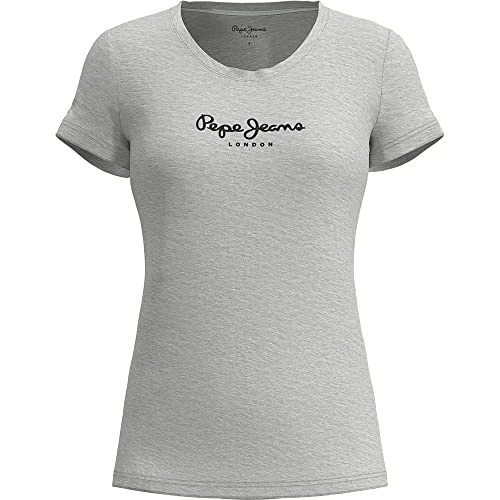 Zeitlich begrenztes Angebot: Pepe Jeans Damen NEW VIRGINIA SS N T-Shirt, 933GREY MARL, XXS von 25.00 € auf 15.45 € (38% Rabatt)