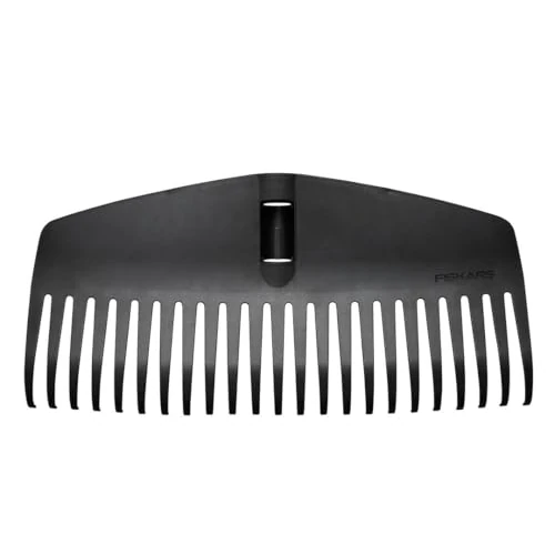 Fiskars Tête de balai à gazon, 23 dents, Compatible avec Fiskars Solid Manche, Largeur : 42 cm, Dents en plastique, Noir, M, Solid, 1063089