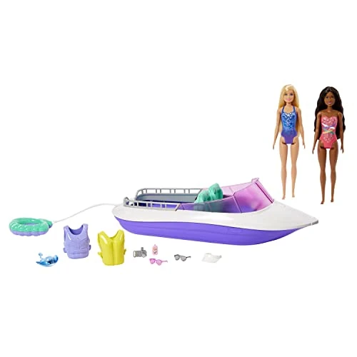 Offre limitee: Barbie Coffret Le Pouvoir des Sirènes avec 2 Poupées Malibu Et Brooklyn, 1 Bateau À Fond Transparent 45,7 Cm, 4 Sièges Et Accessoires, Jouet Enfant, A Partir De 3 Ans, HJK58 de 36.93 EUR a 29.90 EUR (economie 19%)