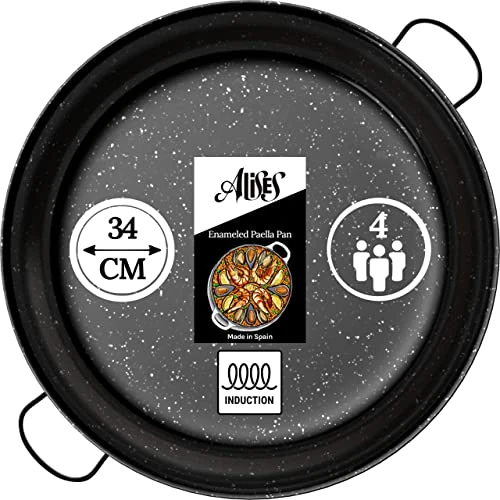Offerta a tempo: Alises - Padella in acciaio al carbonio smaltato a induzione (naturalmente antiaderente) padella per paella piano cottura 34 cm - 0.00% da 41.80 € a 41.80 €