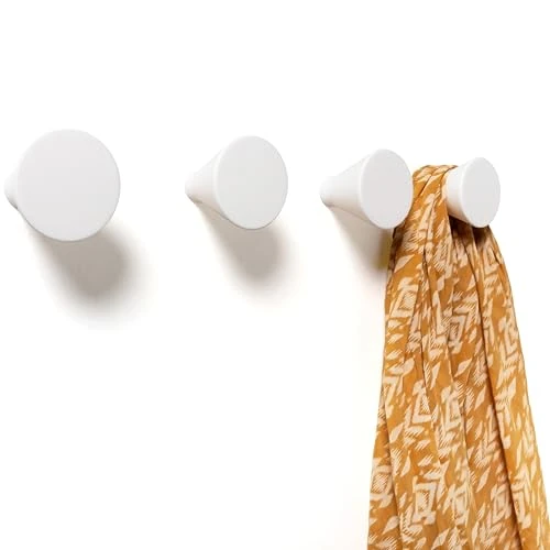 Offre limitée : nidoshu Porte manteau mural blanc, 4 patères murales à fixation cachée de 16.87 € à 16.87 € (0.00% de remise)