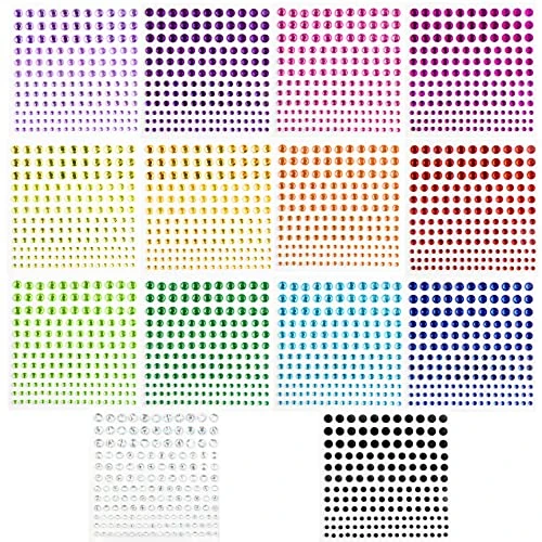 Offre limitée : Strass Visage Auto-AdhÉSif Bling Maquillage Strass Pierres PrÉCieuses Autocollants pour DIY Artisanat Nail Body Maquillage Décoration (Coloré) de 8.99 € à 8.99 € (0.00% de remise)
