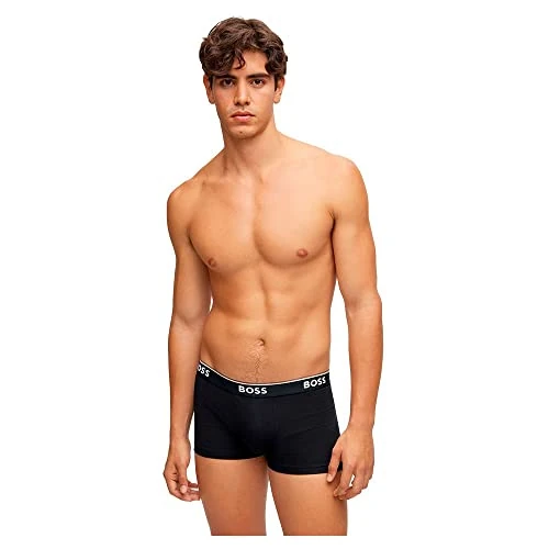 Limited-time offer: BOSS Mens Trunk 3P Power Three-Pack of Logo-Waistband Trunks in Stretch Cotton from 44.00 GBP to 28.00 GBP (save 36%)