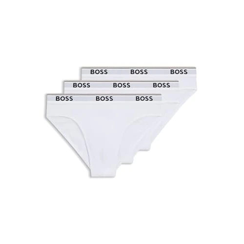 BOSS Brief 3P CO/EL Slips, Blanc 100, S (Lot de 3) Homme