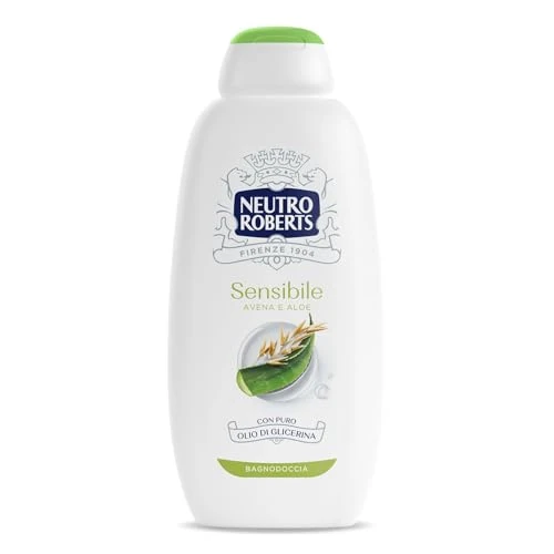 NEUTRO ROBERTS Bagnoschiuma Corps Sensible avec Avoine et Aloe, Idéal pour les peaux sensibles, Ingrédients d'origine naturelle, sans savon, testé, flacon de 600 ml
