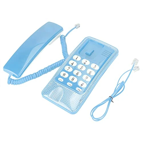 Tijdelijke aanbieding: Vaste Telefoon met Snoer, Vaste Telefoon met Flitser Functie voor Opnieuw Kiezen van Laatste Nummer Draagbare aan de Muur Monteerbare Telefoon voor Thuis Hotel Kantoor Bankoproep(blauw) van 14.11 EUR naar 14.11 EUR (korting 0%)