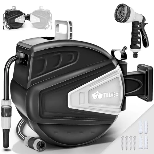 Zeitlich begrenztes Angebot: tillvex® Schlauchtrommel Wasser 20 m + 2 m mit Wandhalterung + Tragegriff von 69.79 € auf 69.79 € (0.00% Rabatt)