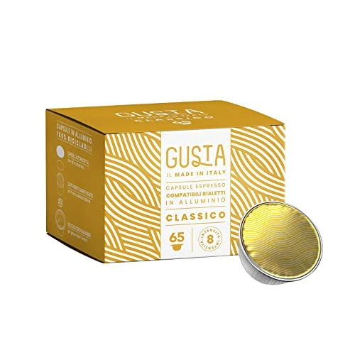 Offerta a tempo: Gusta Capsule Compatibili con Sistema Bialetti, Alluminio, Gusto Classico, Box da 65 Capsule, 100% Riciclabili, Intensità 8 - 35% da 21.49 € a 13.97 €
