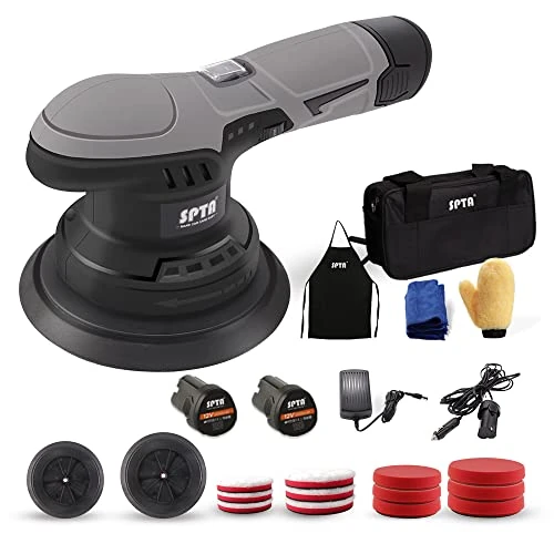 Oferta limitowana: SPTA Polerka bezołowiowa 12 V Buffer Polerka DA Polerka samochodowa z 2 bateriami 2,0 Ah, zestaw polerski o zmiennej prędkości do pasty z 424.59 zł na 424.59 zł (oszczędź 0.00%)