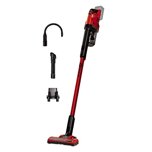 Oferta limitada: Einhell Aspirador de polvo de mango con batería, 18 V, aspirador de polvo con batería sin bolsa, recipiente colector de 0.6 L, tecnología de ciclón, sistema de filtro triple, Color Rojo/Negro de 129.95 EUR a 121.80 EUR (ahorro 6%)