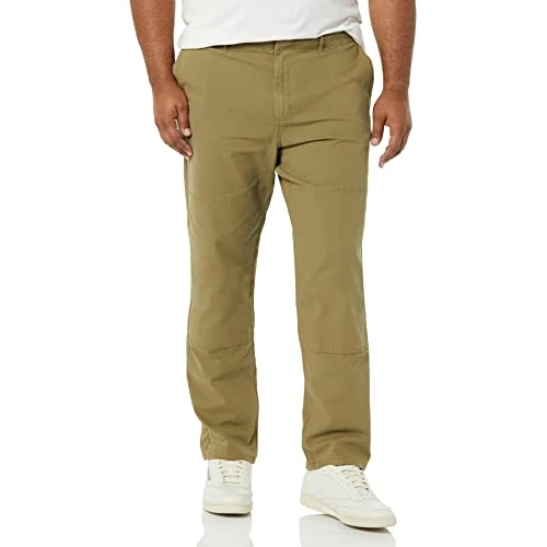 Amazon Essentials Heren Stretch Canvas Dubbele Knie Utility Pant (voorheen Goodthreads), donker olijf, 33W x 32L