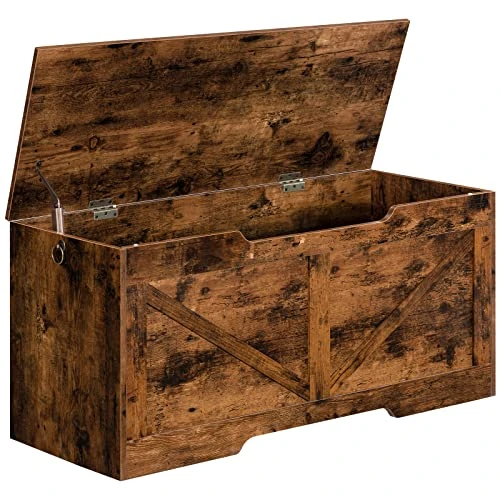 Oferta limitada: HOOBRO Caja de Juguetes, Banco de Almacenamiento, Taburete de Almacenamiento con Mecanismo de Bloqueo, Robusto, Armario de Madera, Fácil de Montar, Marrón Rústico EBF771CW01 de 84.99 EUR a 84.99 EUR (ahorro 0%)