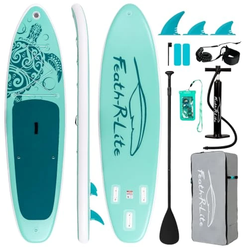Offerta a tempo: FEATH-R-LITE SUP Gonfiabile Adulti 150kg Tavola da Paddle Gonfiabile Stand Up Paddle Gonfiabile Tavola Surf Paddle Board con Accessori Completi per Tavola SUP - 10% da 169.99 € a 153.42 €