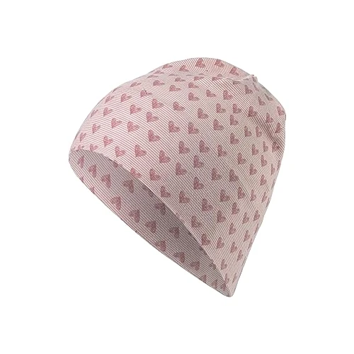 Sterntaler Bonnet Tombant avec cœurs, Rose, 49 Fille