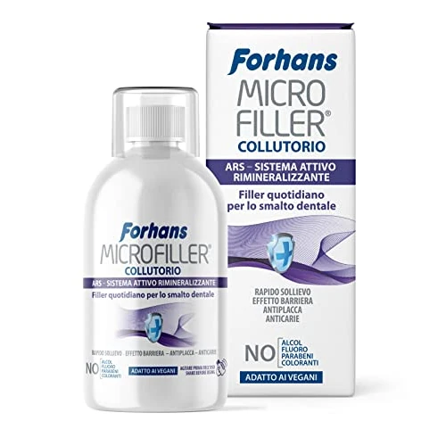 Offerta a tempo: Forhans , Collutorio Microfiller, sistema remineralizzante attivo, riempimento quotidiano dello smalto dei denti, sollievo rapido, 500 ml - 0.00% da 6.20 € a 6.20 €
