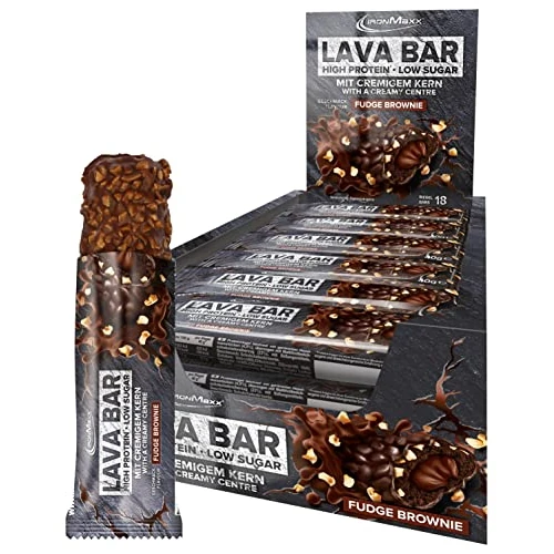 Offerta a tempo: IronMaxx Lava Protein Bar - Fudge Brownie - 18x40g | Barretta High Protein con cuore cremoso & topping arachidi-caramello | A basso contenuto di zuccheri & senza olio di palma - 0.00% da 35.82 € a 35.82 €