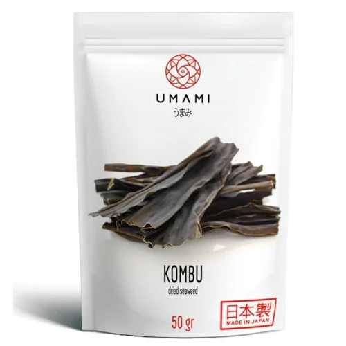 Offre limitée : Umami Algues Kombu Japonaises 50g - Qualité Premium - Première Récolte Séchées au Soleil - Idéales pour Bouillon Dashi et Soupes - Fabriquées au Japon de 11.99 € à 11.99 € (0.00% de remise)