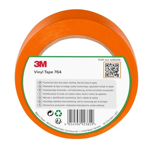 Offerta a tempo: 3M Nastro in vinile multiuso 764I arancione, 50 mm x 33 m - 23% da 10.99 € a 8.49 €