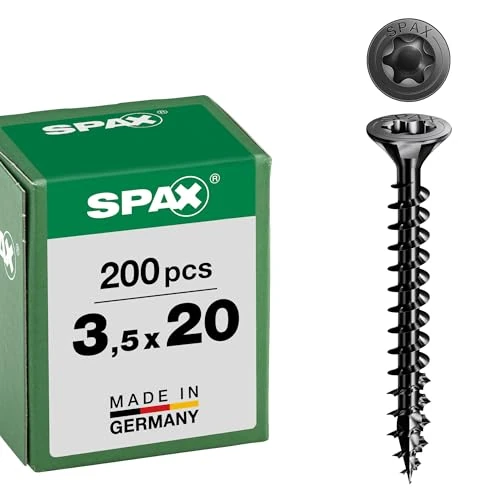 Offerta a tempo: Spax T-STAR plus, vite universale, a testa svasata, nera, filettatura completa (3,5 x 20 mm, 200 pezzi) - 0.00% da 14.99 € a 14.99 €