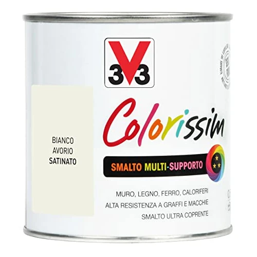 V33 Smalto Multisupporto Colorissim Bianco Avorio 0.5 L