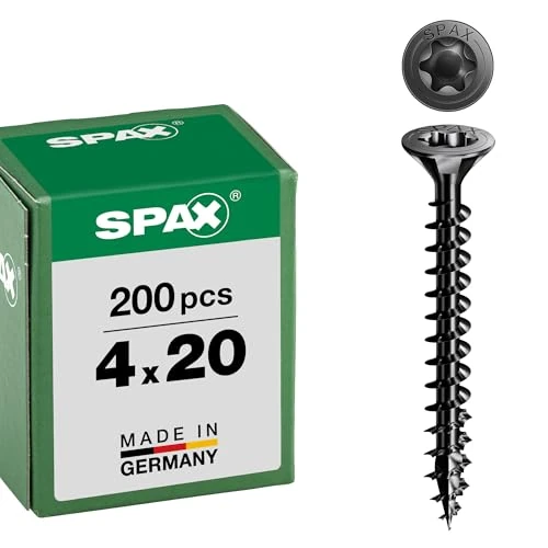 Offre limitée : SPAX Vis universelle 4 x 20, filetage total, tête fraisée, T-STAR plus T20, 4-CUT, BLAX noir, 200 pcs - 1191040400203 de 22.30 € à 5.93 € (73.41% de remise)
