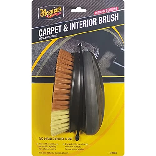 Offerta a tempo: Meguiar's X1000EU Spazzola per Pulizia Auto, Tappeti e Interni, Setole Gialle Rigide per Le Macchie Ostinate, Setole Arancioni Morbide per Tappeti, Tessuti e Plastica - 14% da 19.41 € a 16.68 €