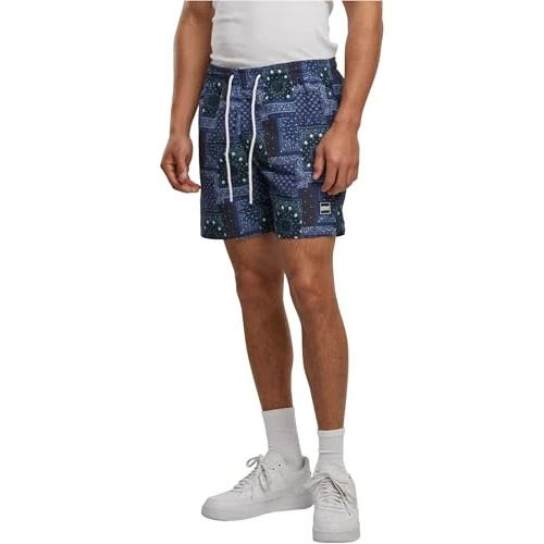 Oferta limitada: Urban Classics Pantalones Cortos de natación Pattern Bañadores Ajustados para Hombre, Navy Bandana AOP, L de 14.99 € a 14.99 € (ahorro 0.00%)