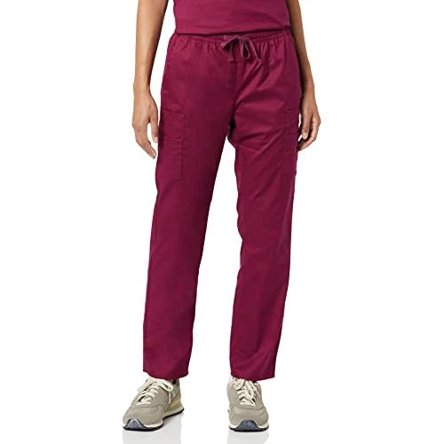 Amazon Essentials Pantalones Sanitarios elásticos con Tejido Secado rápido (Disponibles en Tallas Grandes) Mujer, Ciruela, XL