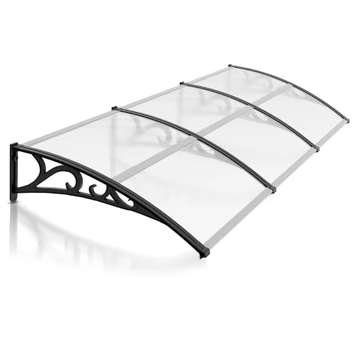 Offre limitée : Jiubiaz Auvent pour porte d'entrée - 300 x 100 cm - En polycarbonate - Toit de 5 mm - Support en polypropylène - Auvent transparent de 82.79 € à 82.79 € (0.00% de remise)