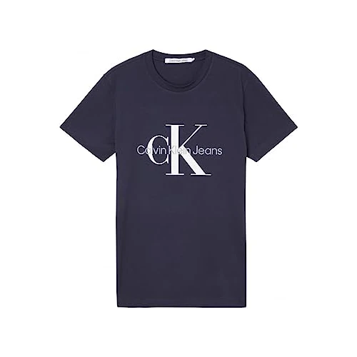 Calvin Klein Men Short-Sleeve T-Shirt Core Monologo Slim Fit, Blue (Night Sky), 3XL