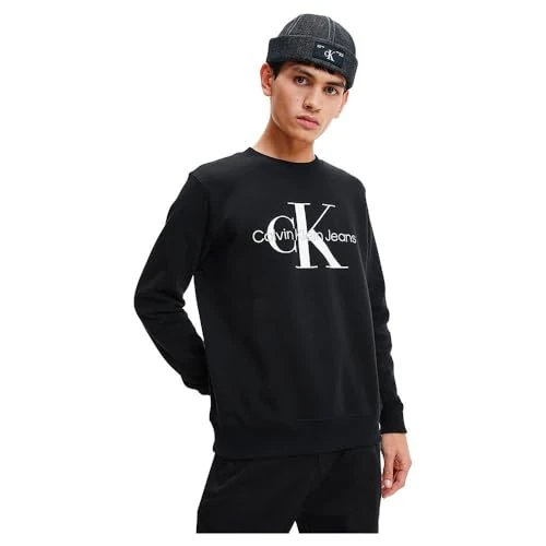 Oferta limitada: Calvin Klein Sudadera Hombre Core Monologo sin Capucha, Negro (CK Black), XS de 89.90 EUR a 44.00 EUR (ahorro 51%)
