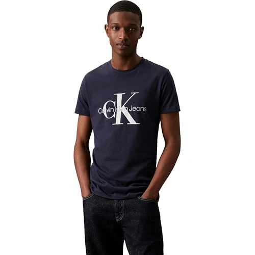 Calvin Klein S/S T-shirts voor heren, Blauw (avondlucht), L