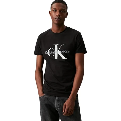 Offerta a tempo: Calvin Klein Uomo T-Shirt Maniche Corte Core Monologo Slim Fit, Nero (CK Black), L - 50% da 39.90 € a 20.13 €