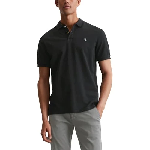 Zeitlich begrenztes Angebot: Marc OߴPolo Herren Kurzarm-Poloshirt aus Bio-Baumwolle Regular Fit, Schwarz (Black), XL von 59.95 € auf 50.95 € (15% Rabatt)