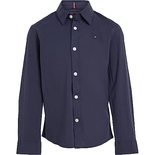 Tommy Hilfiger Bambino Camicia Elasticizzata, Blu (Twilight Navy), 6 Anni