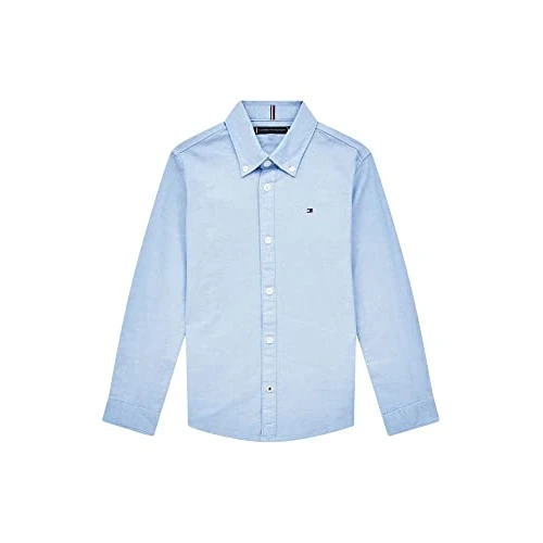 Tommy Hilfiger Bambino Camicia Oxford Elasticizzata, Blu (Calm Blue), 12 Anni