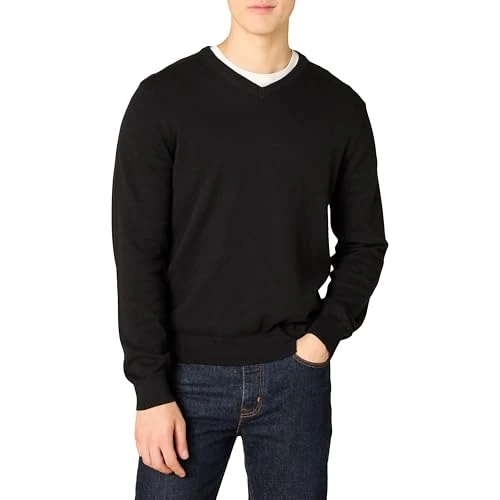 Limited-time offer: Amazon Essentials Men's Regular Fit Cotton V-Neck Pullover Sweater (Available in Big & Tall), Black, 5X-Large Big Tall from $37.60 to $37.60 (save 0.00%)